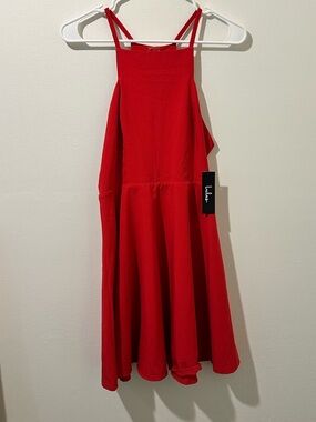 Lulu's Red Strappy Fit-and-Flare Casual Dress